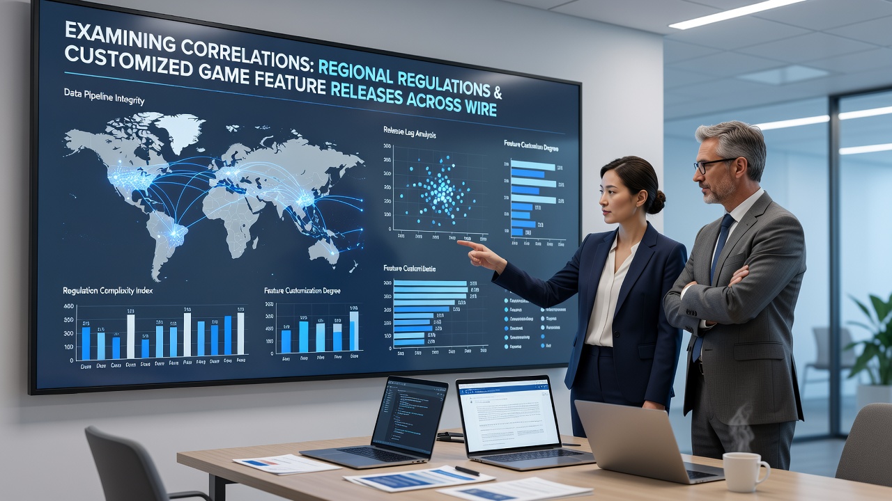 Regulatory compliance dashboard highlighting feature approval timelines for mobile gaming platforms