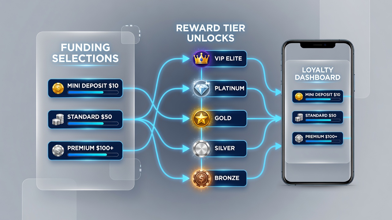 Data visualization showing funding method correlations with loyalty tier unlocks