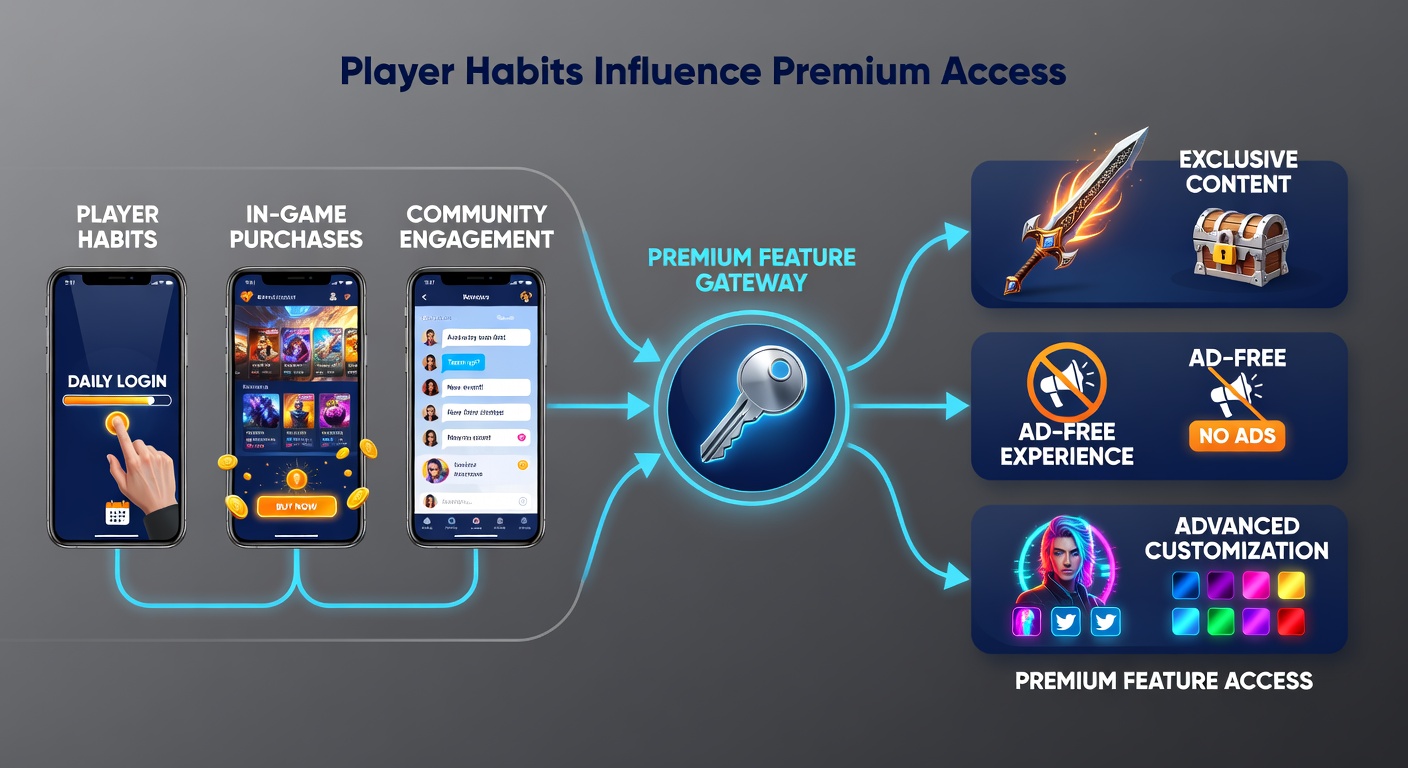 Analytics dashboard illustrating player habit tracking and premium feature distribution trends