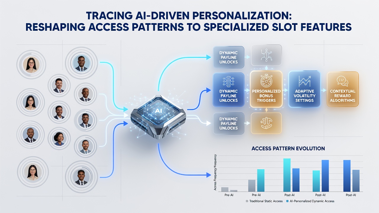 Diagram illustrating data flow from mobile devices to AI systems personalizing slot access
